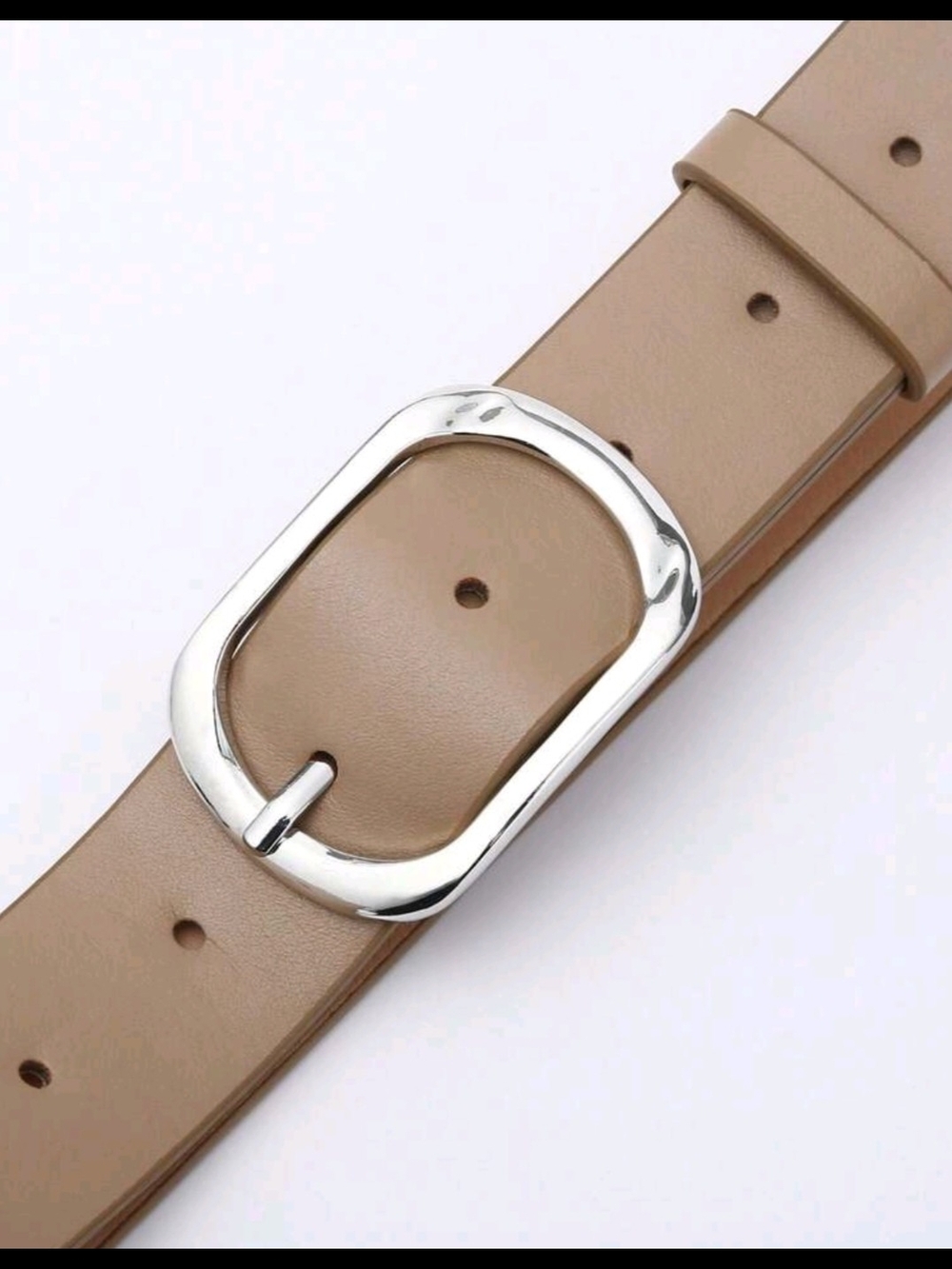 Ladies Smooth Tan Belt with Silver Buckle - Picture 4 of 5